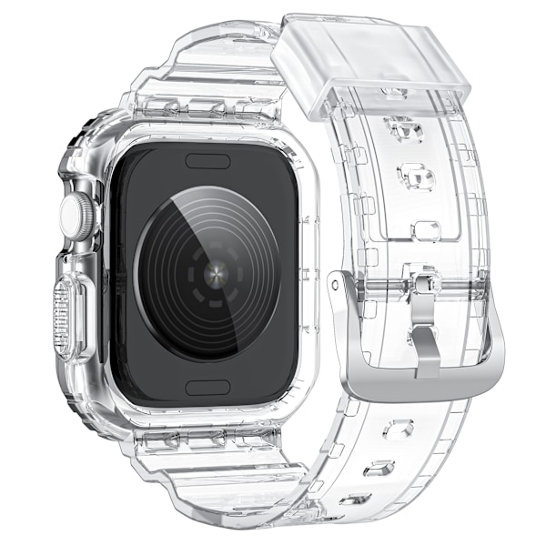 Holdbart TPU-armbånd til Apple Watch 10: Gennemsigtigt med sort stel, 42 mm Sort