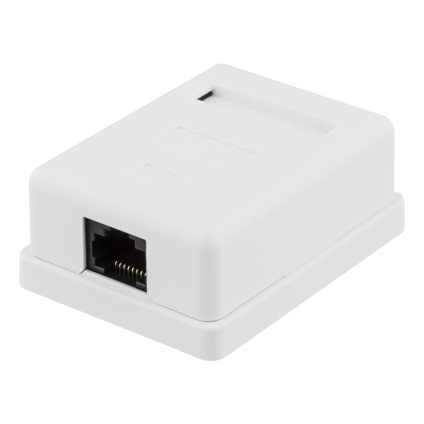 Unshielded network socket, Surface UTP 1xRJ45, Cat6, white