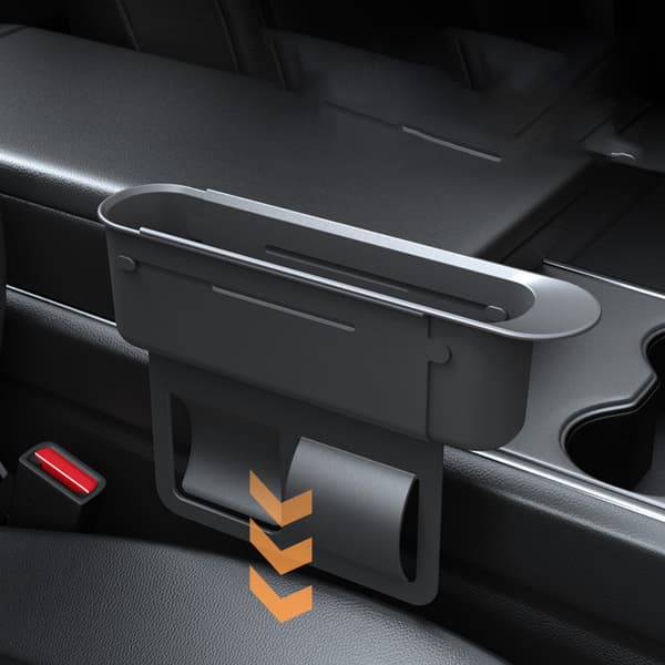 Justerbart bilstol gap organizer sæt Black Black