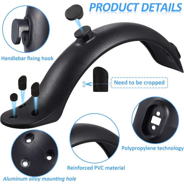 INF Xiaomi M365 / M365 Pro takaroiskesuoja lisävarusteineen musta