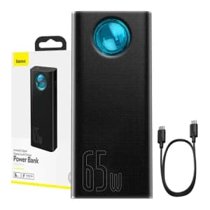 Powerbank Baseus Amblight 30000mAh, 4xUSB, USB-C, 65W (svart)