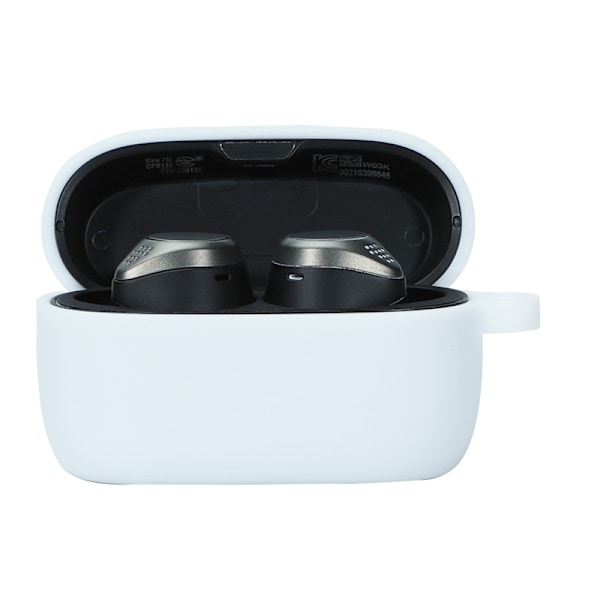 Skyddande Jabra Elite 75T Fodral med Nyckelring - Mjukt Stötsäkert Skydd Vit