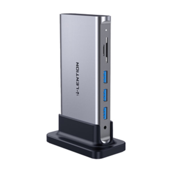 Lention dockningsstation AV USB-C grå