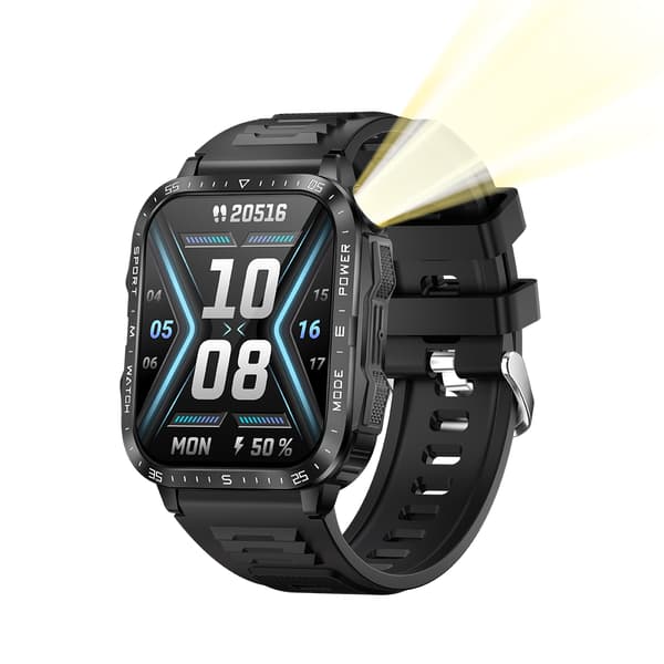 Smartwatch med puls-, blodtryks- og iltmåling Black Black