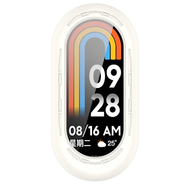 Silikonisuojakotelo Xiaomi Mi Band 8/8 NFC/9/9 NFC:lle Valkoinen