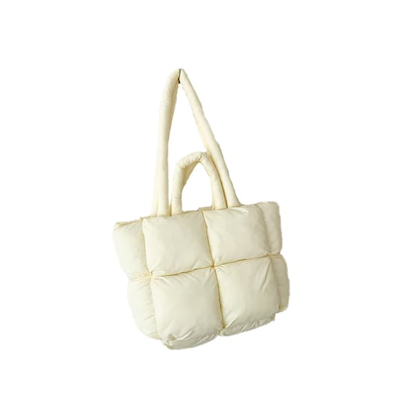 Stor Puffer Tote Bag Axelväska White White