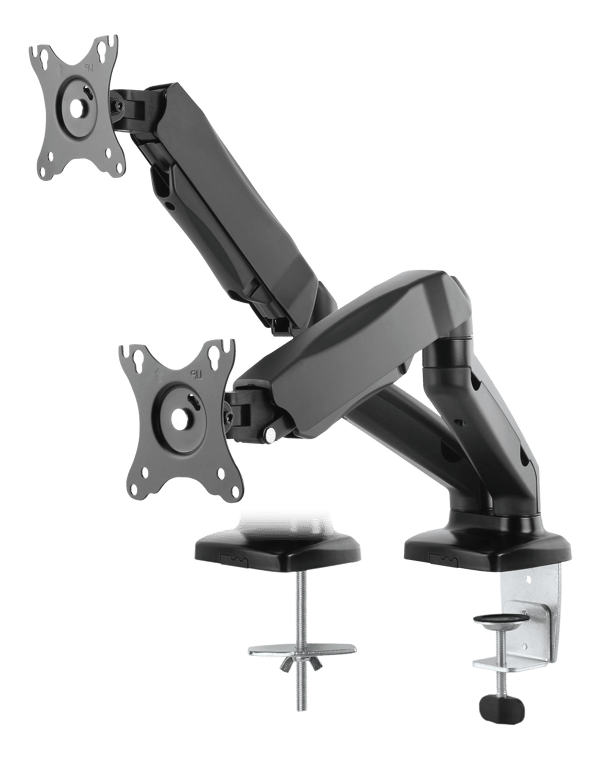 Monitor desk dual mount, gas spring, 17-32", 2-9 kg