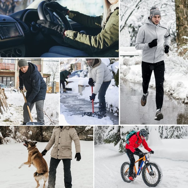 Varma vinterhandskar med touch - skidhandskar, termohandskar Grå S