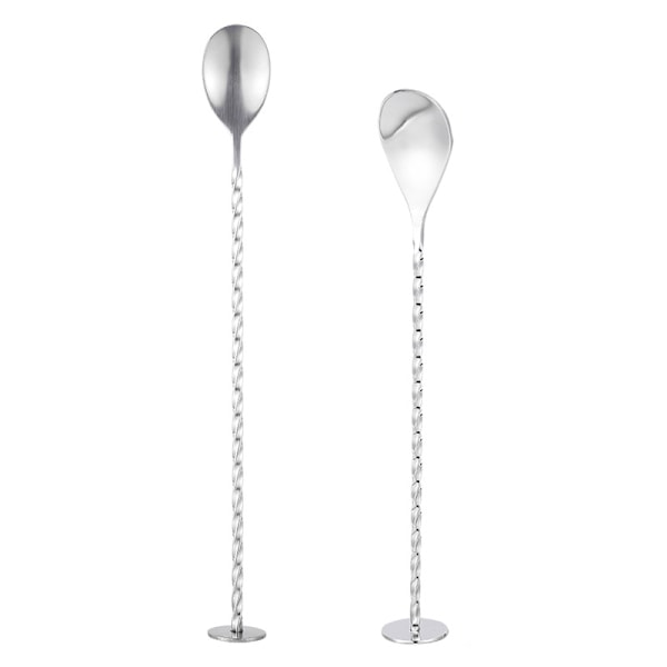 Teardrop Bar Sked Set (20,5 cm & 25,5 cm) - Rostfritt stål Cocktail Mixing Skedar