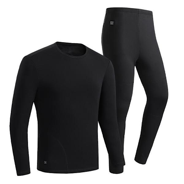 Lämpimät Alusvaatteet Miehille - Sähköinen Lämpökerrasto Musta 4XL
