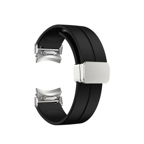 20 mm silikonklockarmband med svart spänne Grå   Black Black
