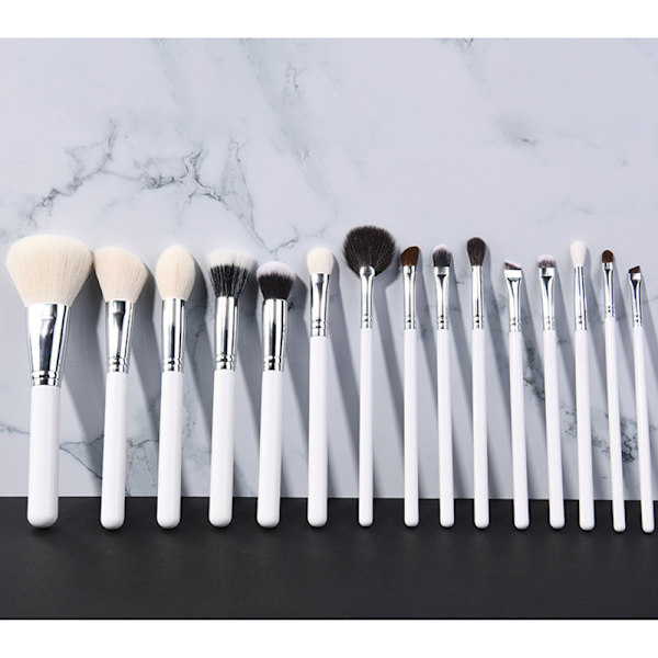 Professionelt 15-delt makeupbørste-sæt med børsteholder
