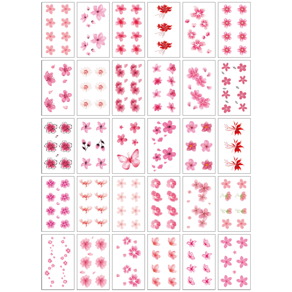 Sakura midlertidige tatoveringer - 30 unikke designs
