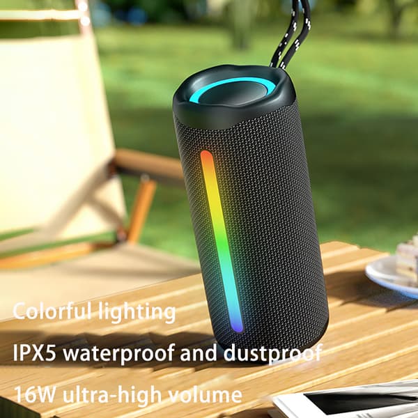 Musta RGB-valo langaton Bluetooth-kaiutin
