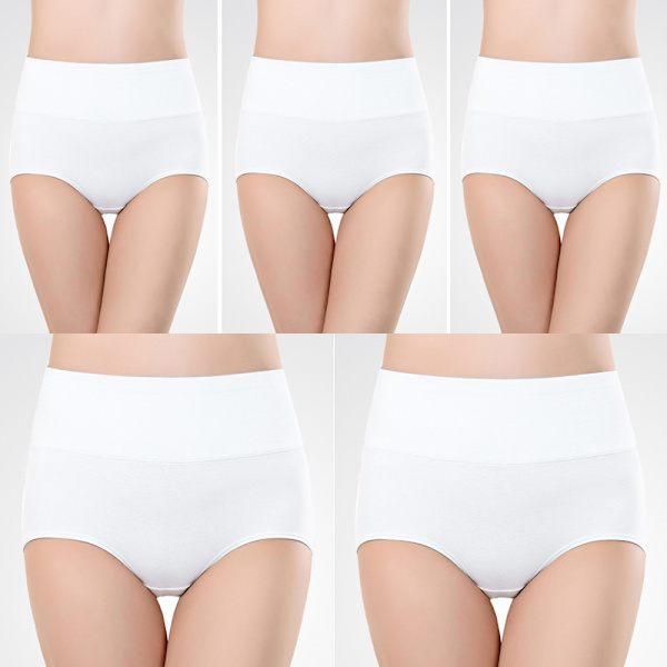 Trosor med hög midja (5-pack) Vit L
