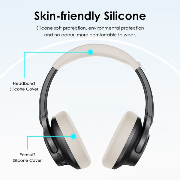 Udskiftningsørepolstring til Anker Soundcore Q20I Hovedtelefoner Beige Beige