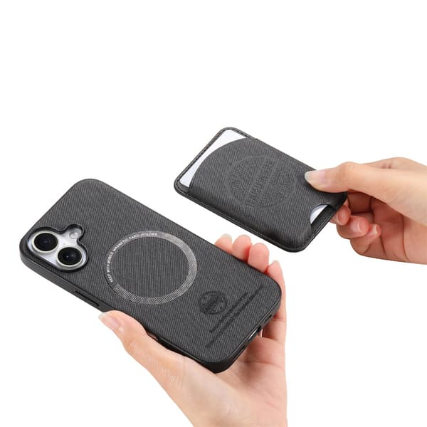 Kortholder Læder Tekstur Telefon Cover til Samsung S23 FE - Sort