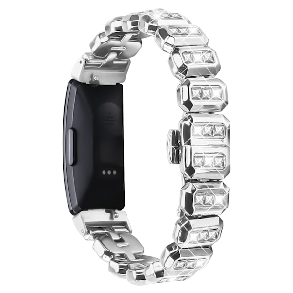 Fitbit Inspire Square Diamond Butterfly Spänne Silver