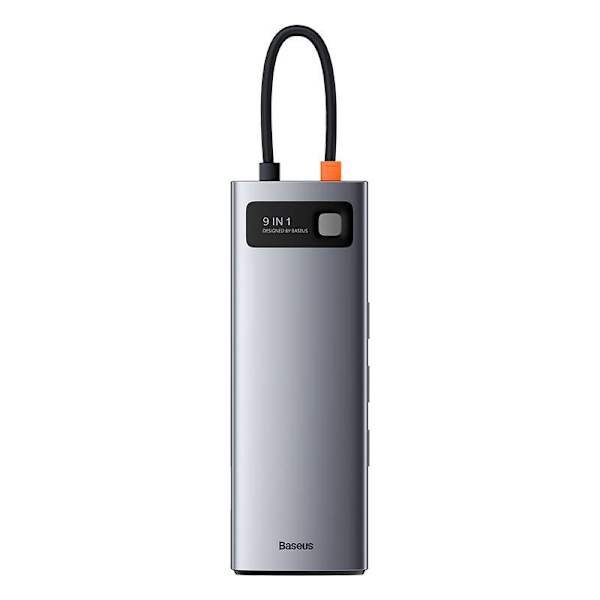 Hub 9in1 Baseus Metal Gleam Series, USB-C till 3x USB 3.0 + HDMI + USB-C PD + Ethernet RJ45 + microSD/SD + VGA