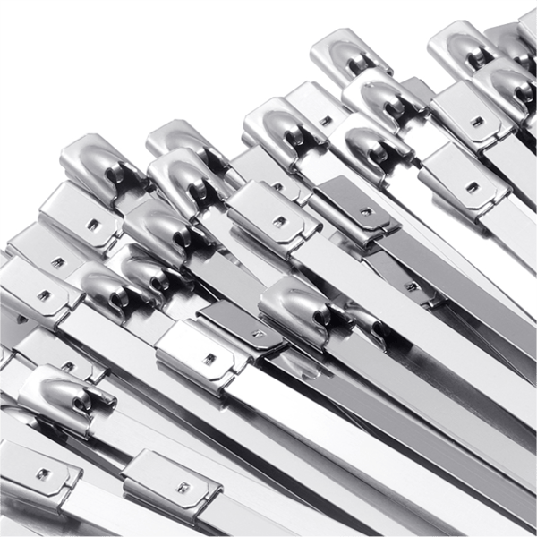 Buntband i rostfritt stål 100-pack Silver 300 mm Silver 300 mm