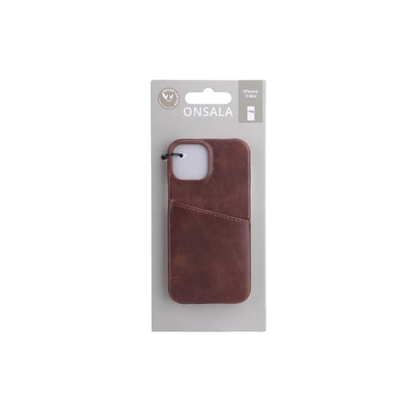 Mobilcover med Kortrum iPhone 13 Mini Brun