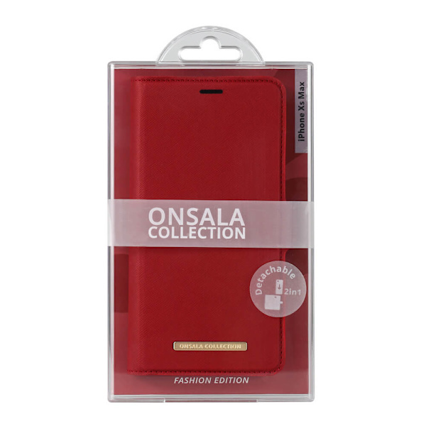 ONSALA Mobilfodral Saffiano Red - iPhone XS Max