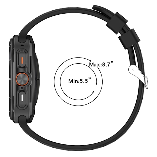 Samsung Watch Ultra Tofarvet Silikone Rem 24MM Sort+grå