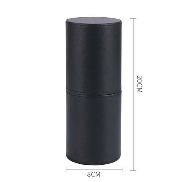 PU Læder Makeup Børsteholder Organizer Sort