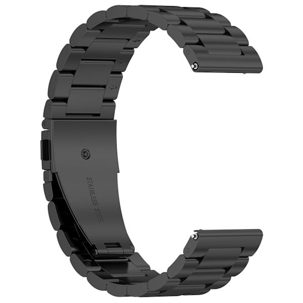Urrem i rustfrit stål til Huami, Garmin, Vivomove og Huawei Sort