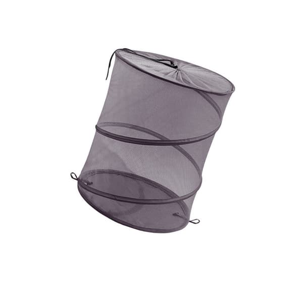 Vikbar tvättkorg stor kollapsbar för utrymmessparande hemförvaring, polyester ventilerad med dragsnodd för sovrum, badrum och studentrum DarkGrey DarkGrey