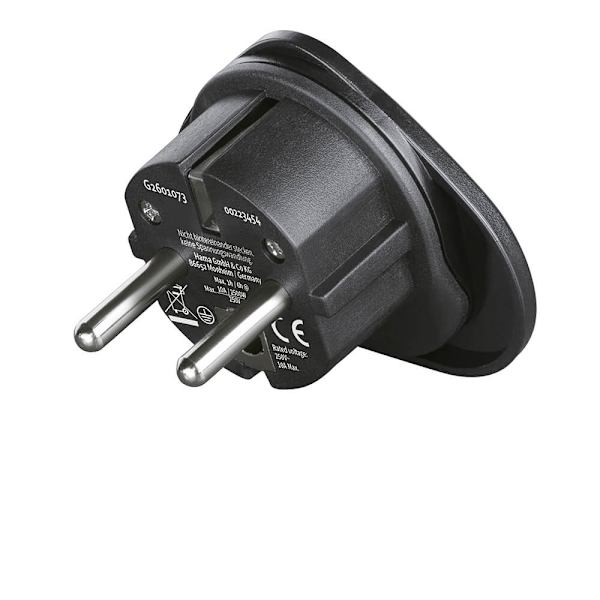 Reseadapter Typ E/F Universal Världen-EU Svart