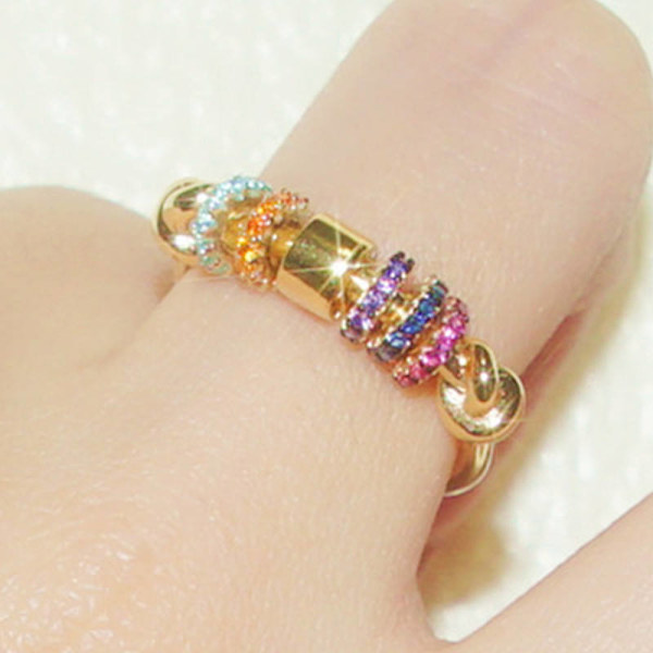 Antistressring med Roterbara Pärlor Flerfärgad 18.2 mm