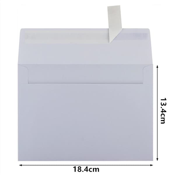 Klassiska vita A7-kuvert - 50-pack (5x7 tum)