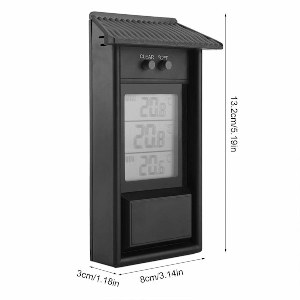Elektronisk Termometer för Utomhusbruk Black Black