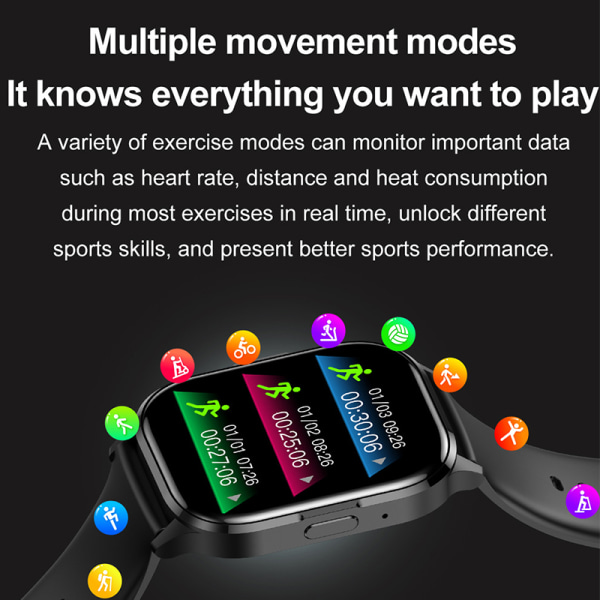 Smartwatch Vandtæt Bluetooth Smartwatch Sort