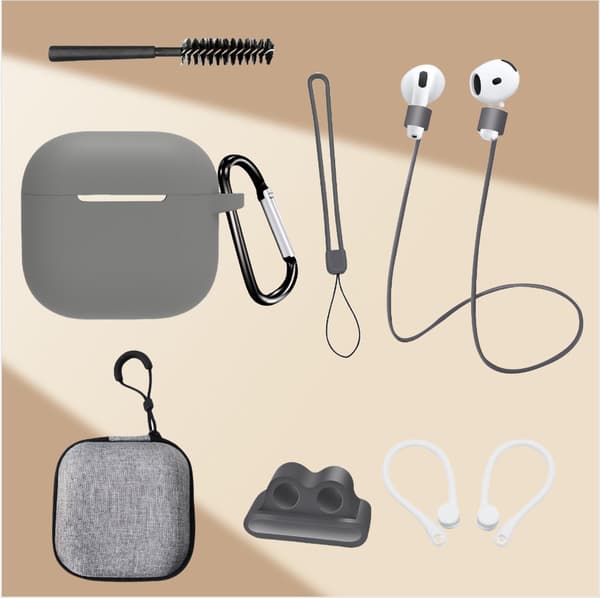 AirPods 4. generation 8-delt sæt i mørkegrå