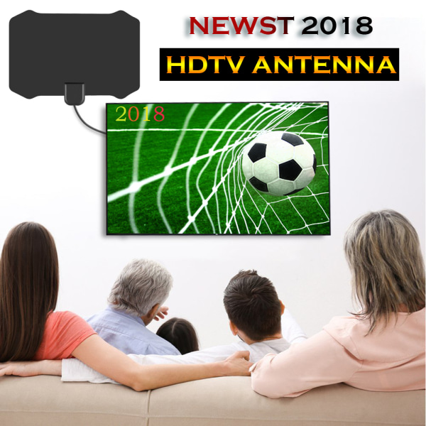 Digital TV-antenn 1080P 2-pack Svart Svart