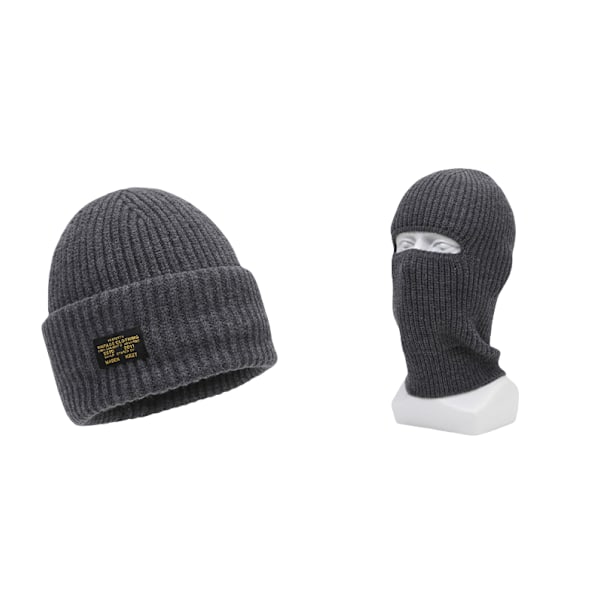 To-i-en Stablet Beanie Hat Mænds Grå