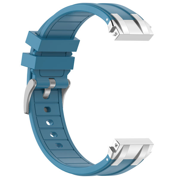 Premium silikonarmband 22 mm för Garmin, Samsung, Huawei (silverspänne) Blå