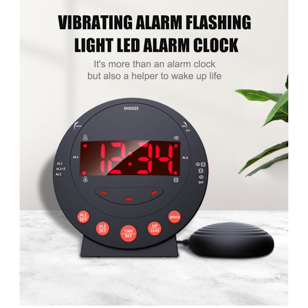 INF Vækkeur med bed shaker Sort
