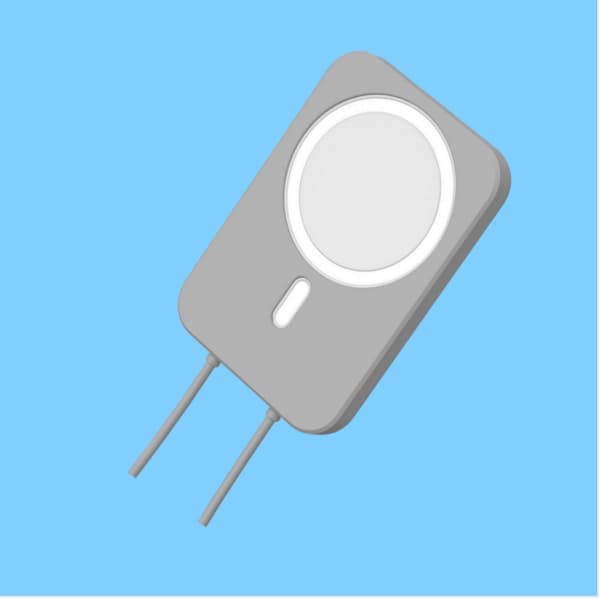 Silikone-etui til iPhone 12 MagSafe trådløs powerbank Grey Grey