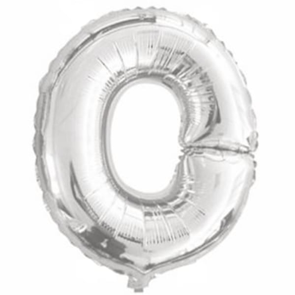 Bogstavballon 53 cm, bogstav O - sølv