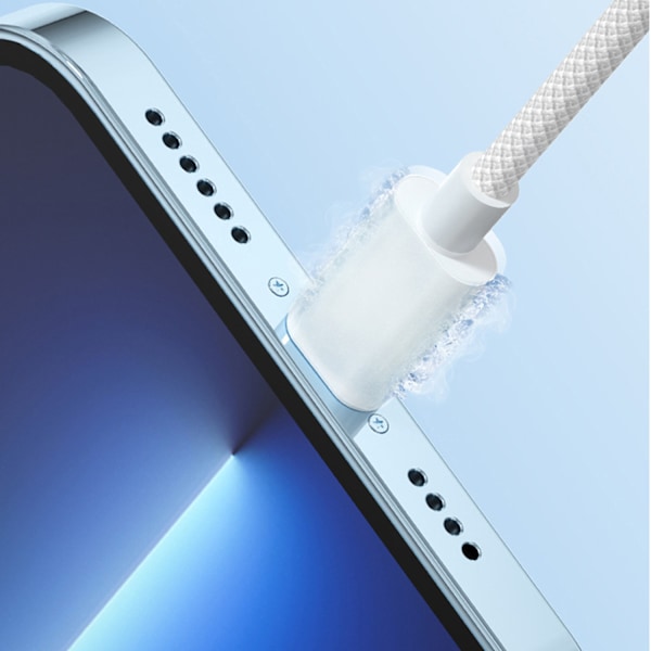2m USB C till C-Kabel, 2-pack Vit