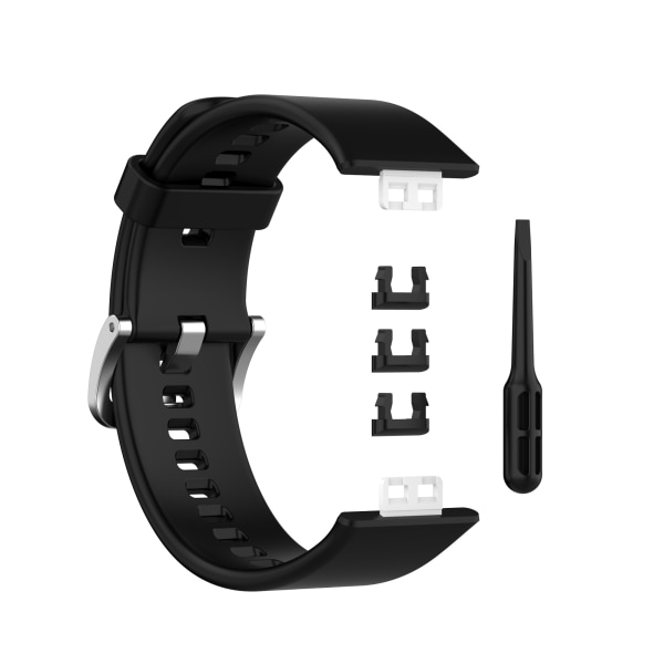 Silikonklocka Armbandsarmband för Huawei Watch Fit (TIA-B09/TIA- Svart
