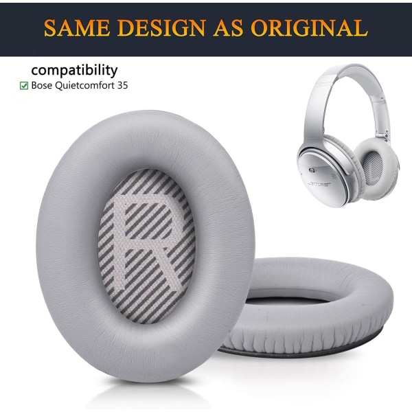 INF Korvatyynyt Bose QC35 I/II, QC25, QC15, QC 2 AE 2, AE 2i, AE 2w, SoundTrue, SoundLink Harmaa