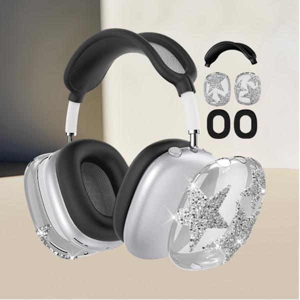 AirPods Max Beskyttelsesetui - Diamantstjernedesign Sort
