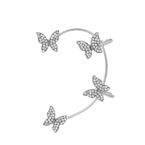 Ear Cuffs öronsmycke med fjärilar 1 par Silver