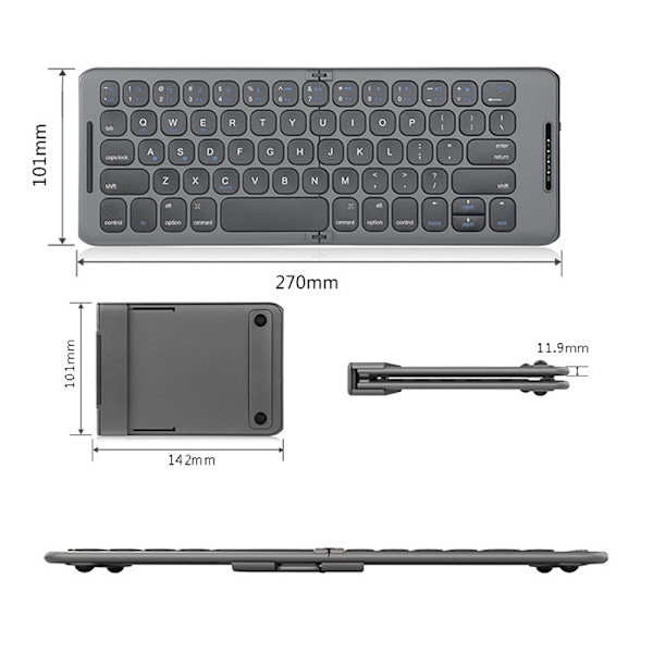 Fällbart Bluetooth-tangentbord