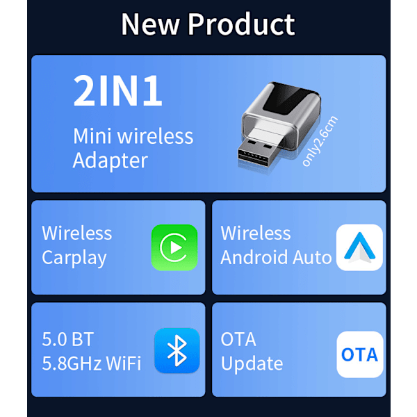 Trådlös CarPlay & Android Auto-adapter för bilar