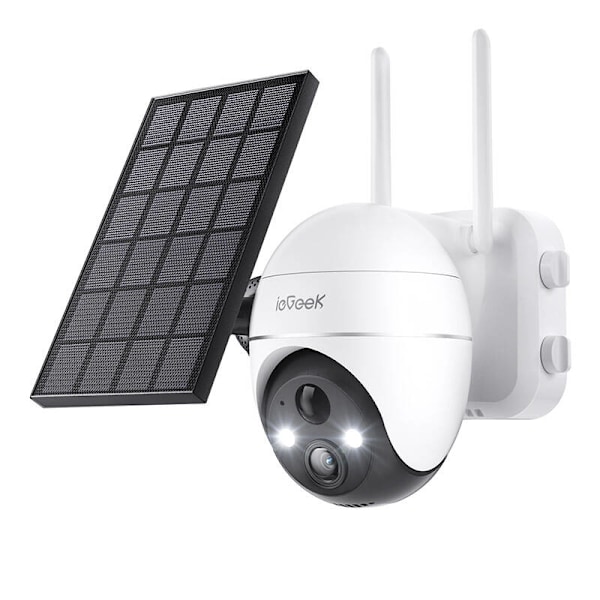Langaton 5MP WiFi-ulkokamera ieGeek ZS-GX4S valkoinen aurinkopaneelilla